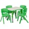 Emma and Oliver 21.875"W x 26.625"L Rectangular Plastic Height Adjustable Activity Table Set with 4 Chairs